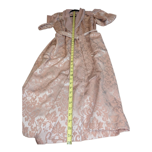 Victoria's Secret Dusty Pink Satin Medallion Belted Midi Robe XS Cozy - Picture 4 of 8